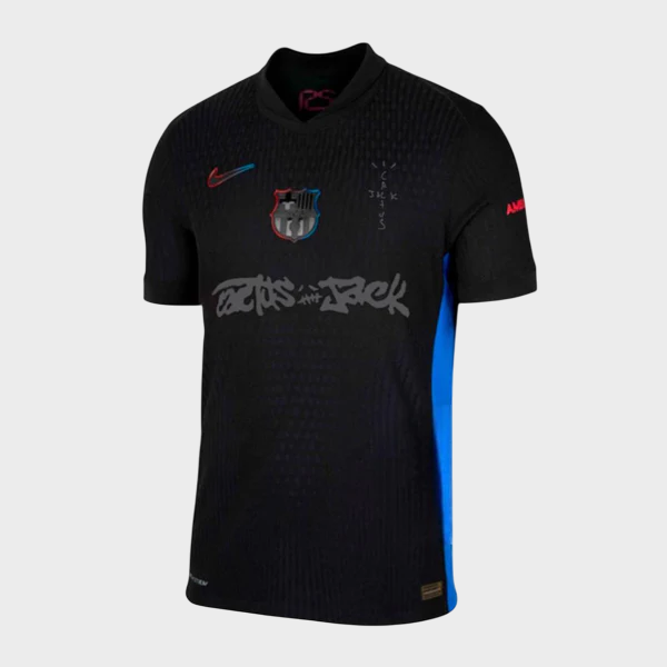 Camisa Barcelona Away x Travis Scott 24/25 Torcedor Masculino All Black