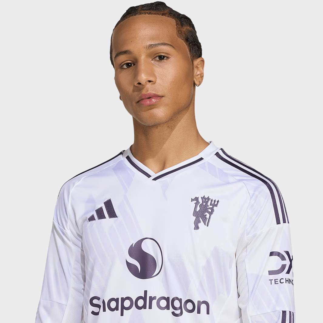 Camisa Manga Longa Manchester United II 25/26 Torcedor Adidas Masculina Branco