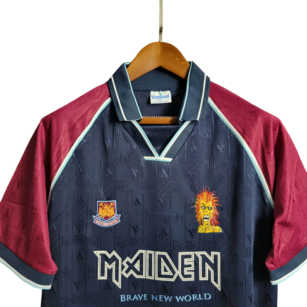 Camisa Retrô West Ham 1997 Iron Maiden Azul