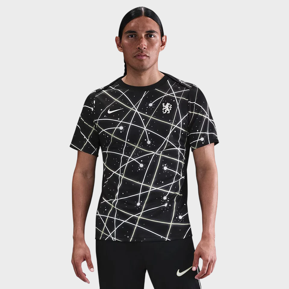 Camisa Chelsea Pré-Jogo 25/26 Torcedor Nike Masculina Preto