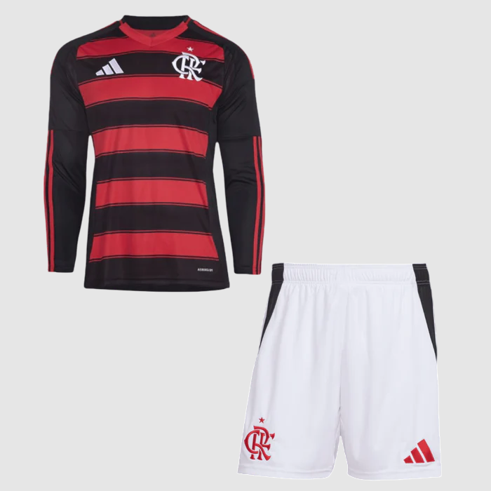 Conjunto Infantil Manga Longa Flamengo I 25/26