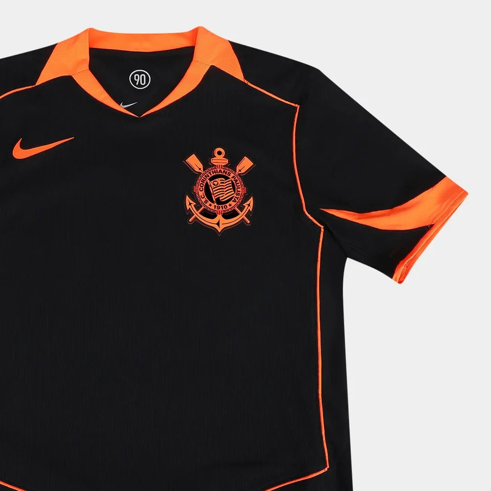 Camisa Nike Corinthians Total 90 III 25/26 Jogador Preto e Laranja