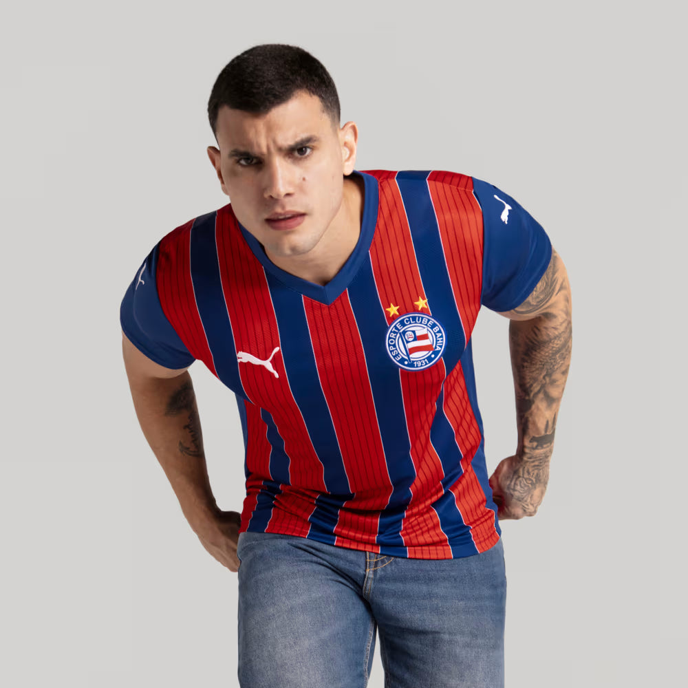 Camisa EC Bahia II 25/26 Torcedor Masculina Azul e Vermelho