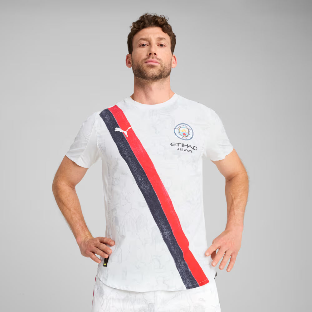 Camisa Manchester City x KidSuper 25/26 Torcedor Puma Masculina Branca