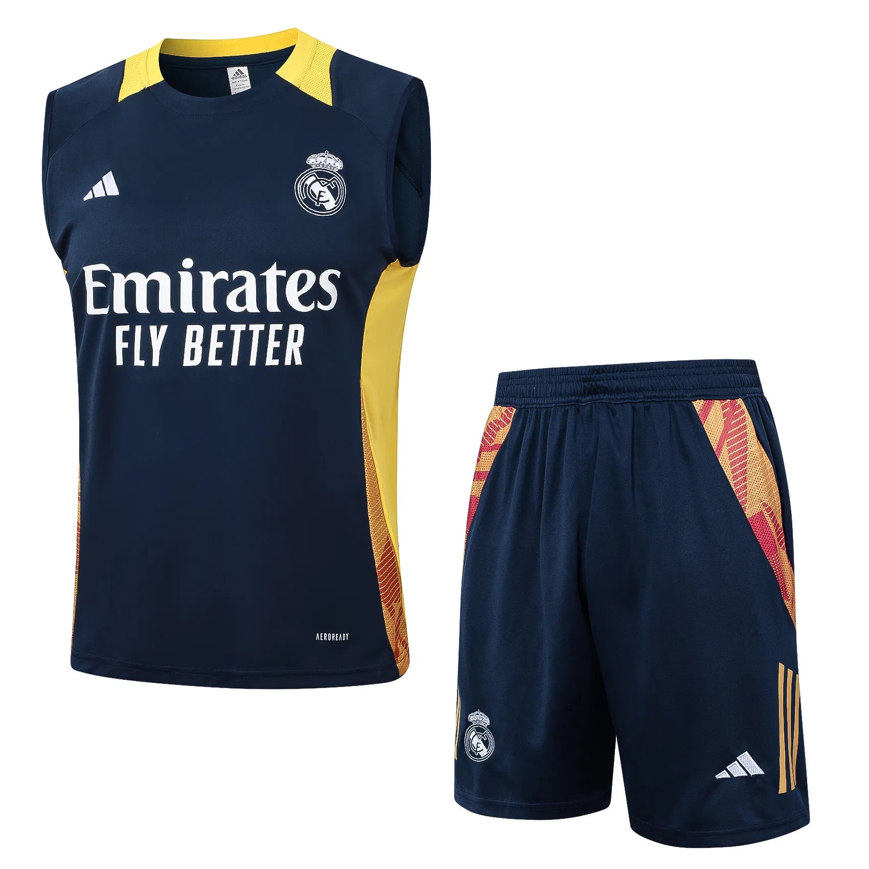 Conjunto Real Madrid Treino Regata 24/25 Azul Escuro