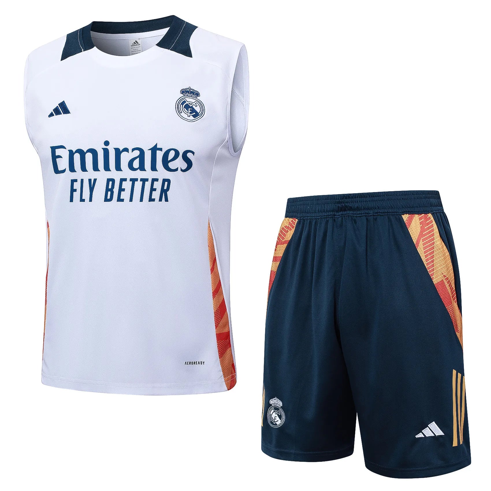 Conjunto Real Madrid Treino Regata 24/25 Branco